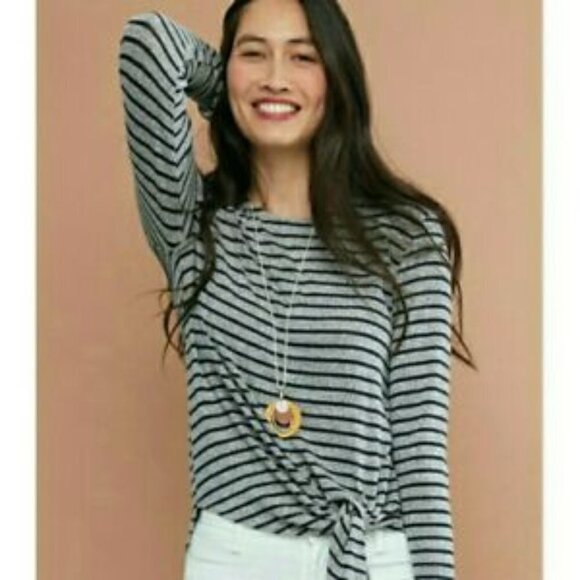Stella & Dot Long Sleeve Knot Tie Tatum Top - Picture 1 of 8